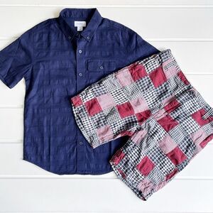 Boys Gap Kids & Old Navy Lot Plaid Shorts and Short Sleeve Collared Button Down